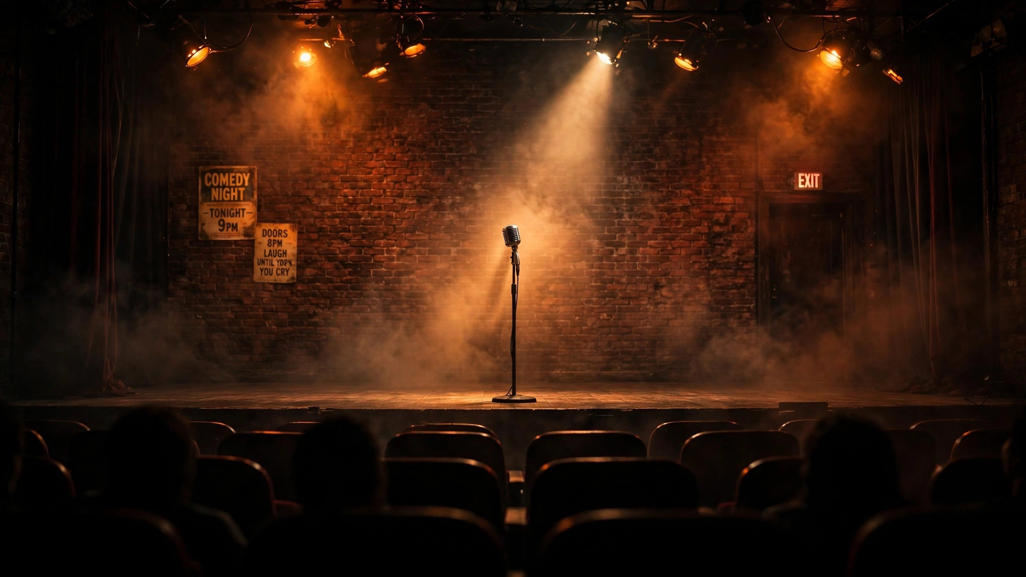 A locked character performing on stage